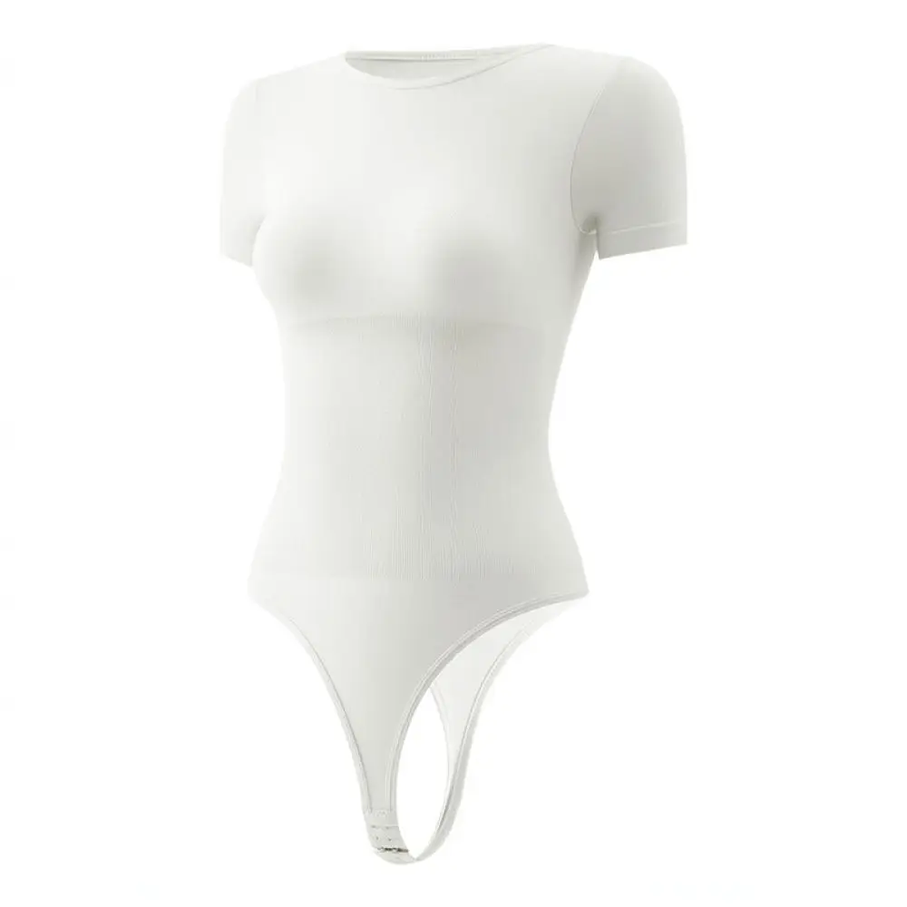 Women Body Shaper Bodysuit Seamless Short Sleeve Tummy Control Waist Trainer Thong Shapewear Slimming Underwear Apparel