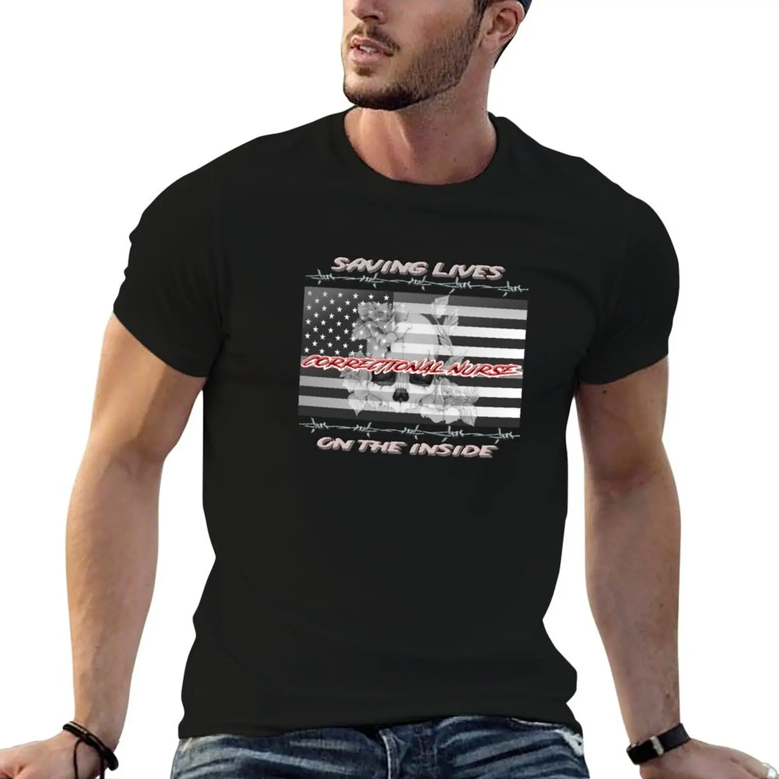 

Corrections Nurse, Saving Lives From The Inside T-Shirt man t shirt heavy cotton men t shirt cotton 100% T-Shirt