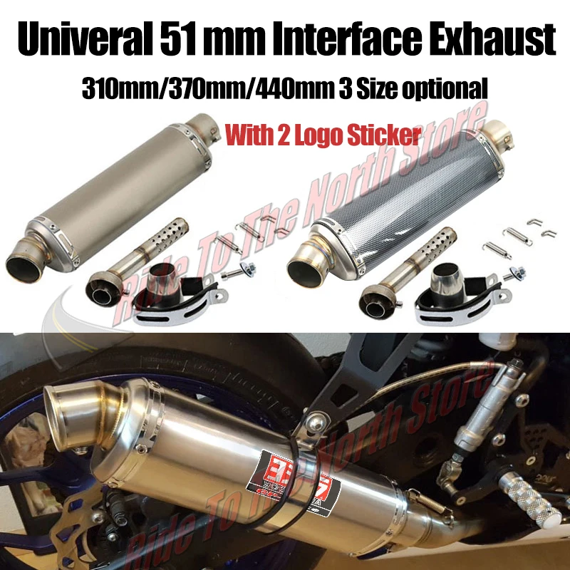 

38/51MM Universal yoshi Motorcycle Exhaust Muffler Pipe Escape With DB-Killer For Yamaha Kawasaki Suzuki Honda ETC Exhaust parts