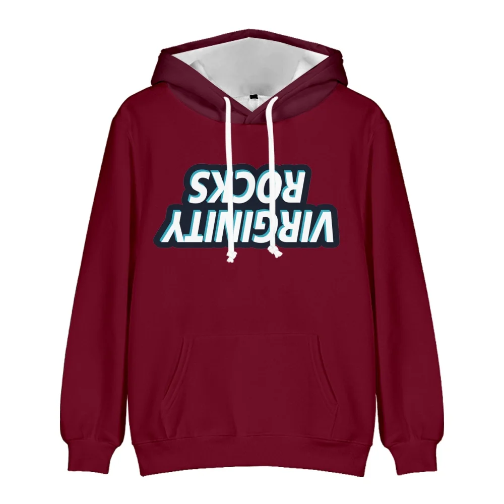 Danny Duncan Virginity Rocks Mirrored Maroon Hoodie 3D Trendy Print Hip Hop Hoody Casual All-match Harajuku Unisex Hoodie tops