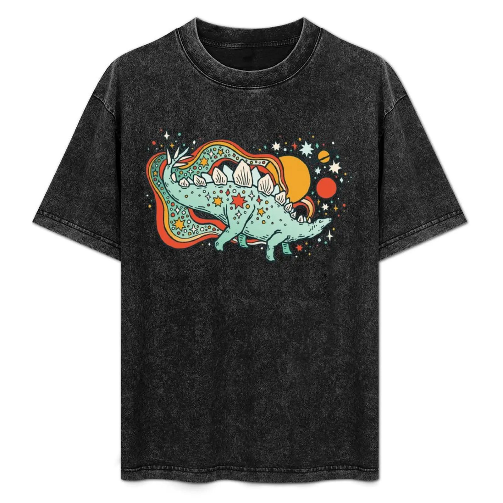 Star Stego | Cosmic Dinosaur Art T-Shirt oversized graphic tee customizeds black t shirts for men