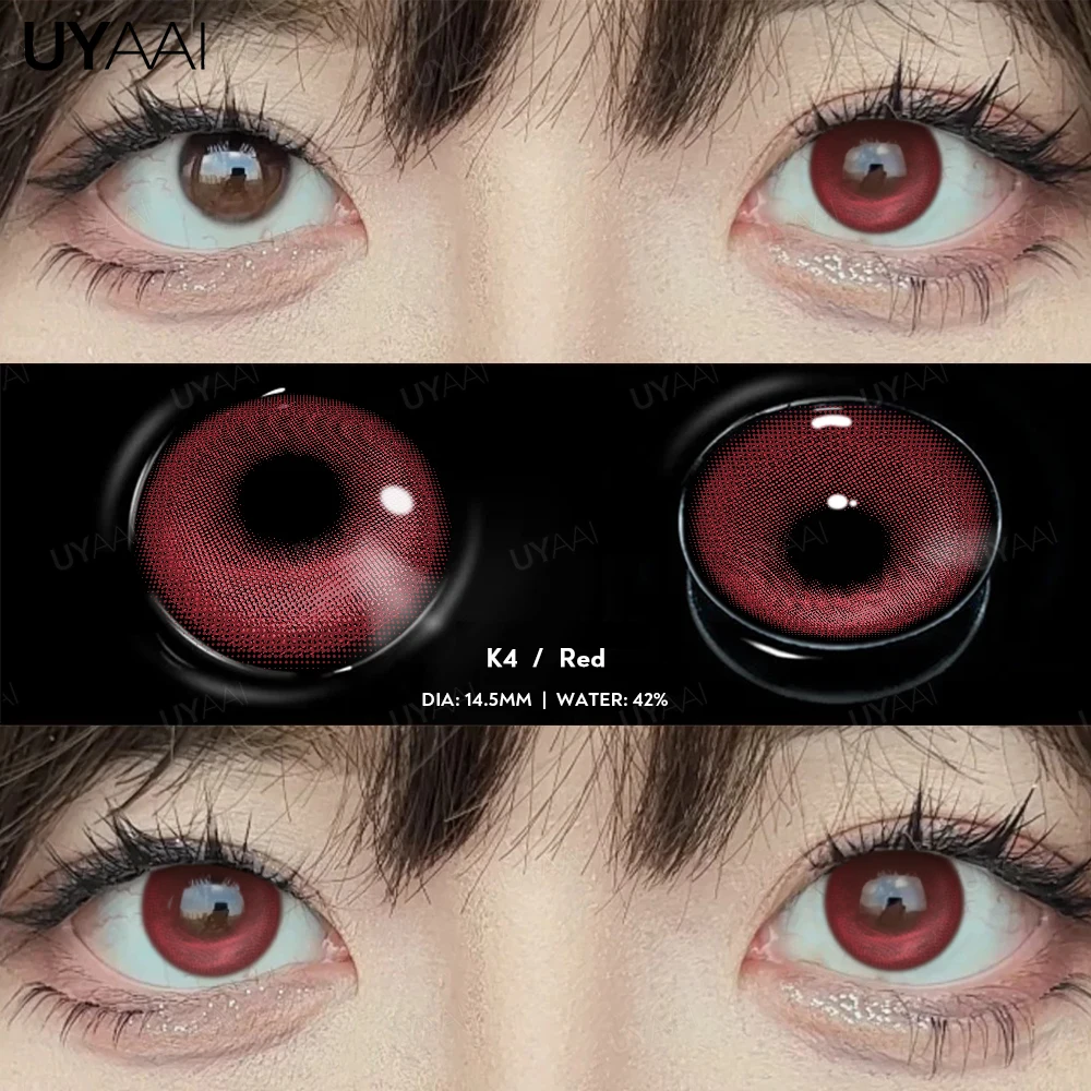 UYAAI Cosplay Witte Lenzen Halloween Kleur Contactlenzen Crazy White Eye Lenzen Anime Zwarte Make Up Lenzen Vampier Rode Lenzen