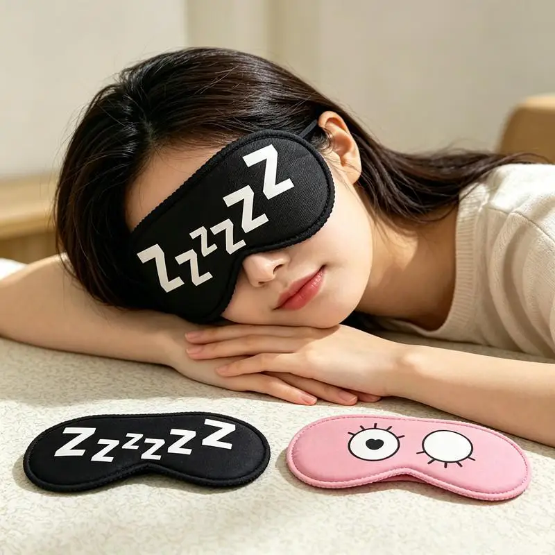 New Sleeping Cute Mask Cartoon Pattern Cover Sleeping Eyeshade Eye Comfort Blindfold Concave Light With Women Men Aid Eye Travel
