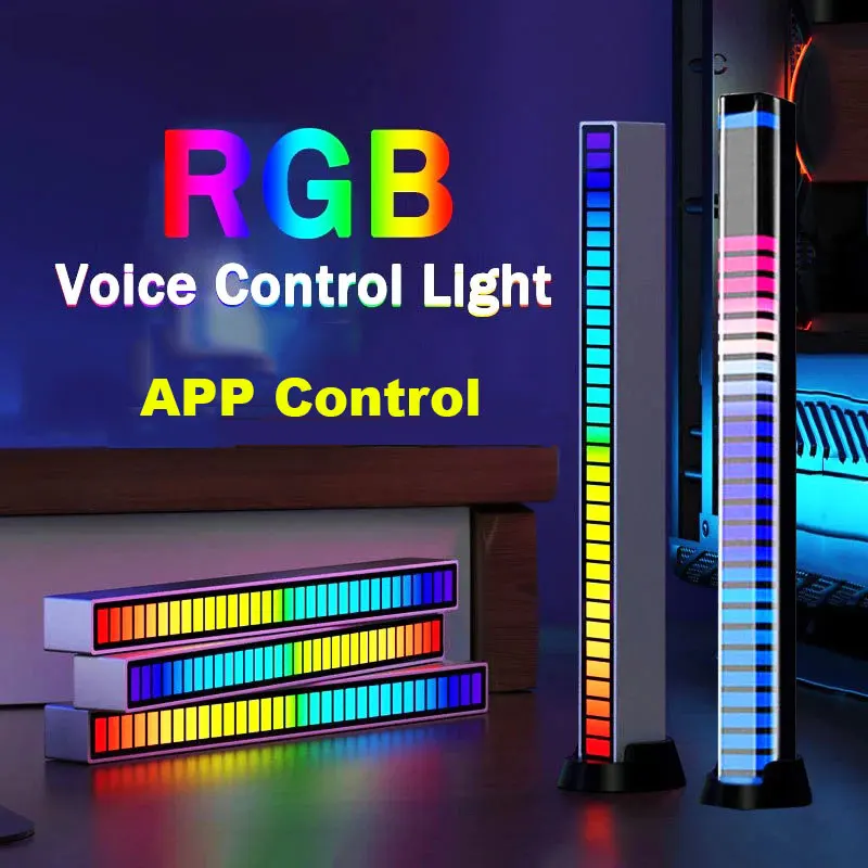 RGB controllo vocale ritmo sincrono luce Internet popolare musica colorata luce ambientale auto Desktop induzione creativa Led Pick