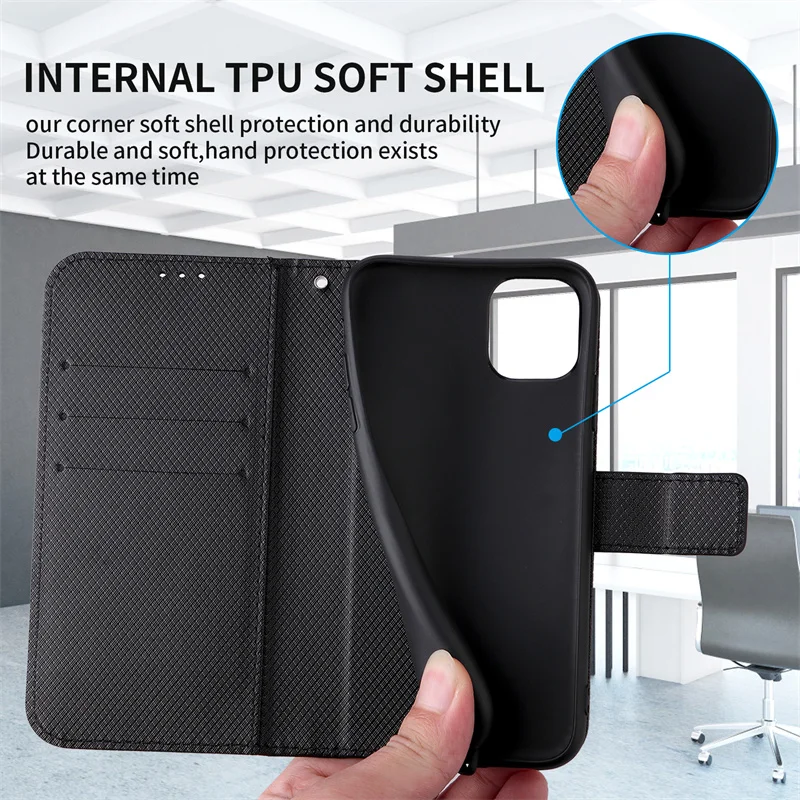 Plain Leather Flip Wallet Case For Tecno Camon 50 Pro 4G Camon 50 Ultra 5G Magnetic Book Cover Holder Capa Coque Fundas Shell - view 4