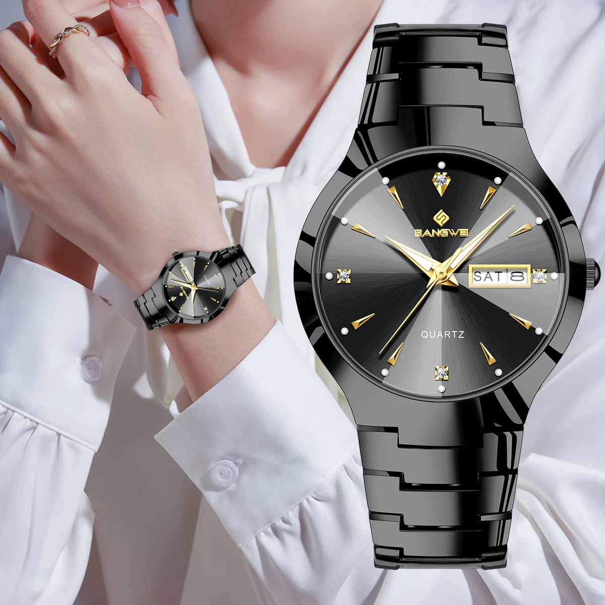 

BANGWEI Simple Elegant Ladies Quartz Watches New Fashion Week Date Waterproof Watch For Women's Sport Luminous Chronograph Reloj