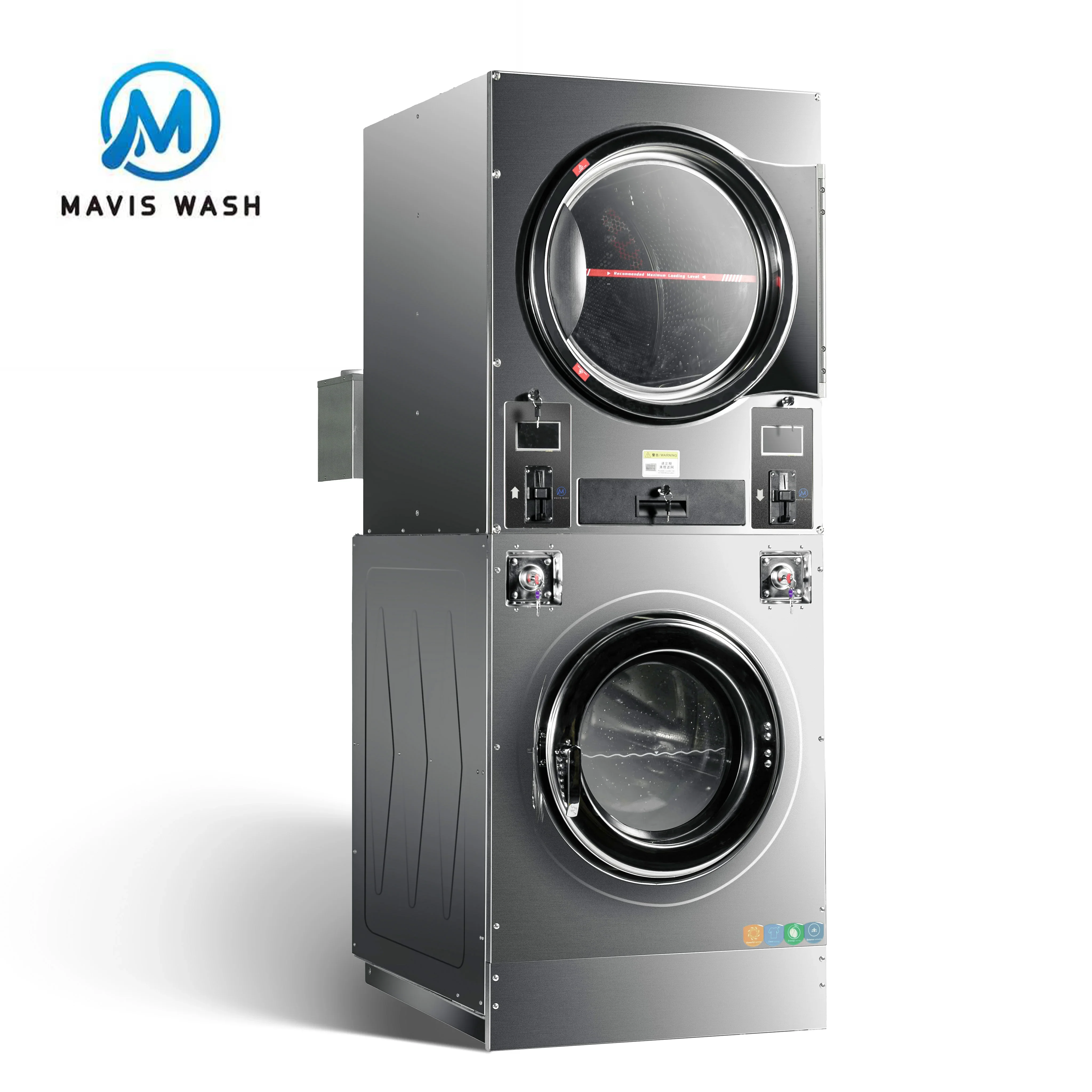 Washing Machines And Drying Machines Stacked Washer And Dryer 22kg Industrial Laundry Machines For Hotel