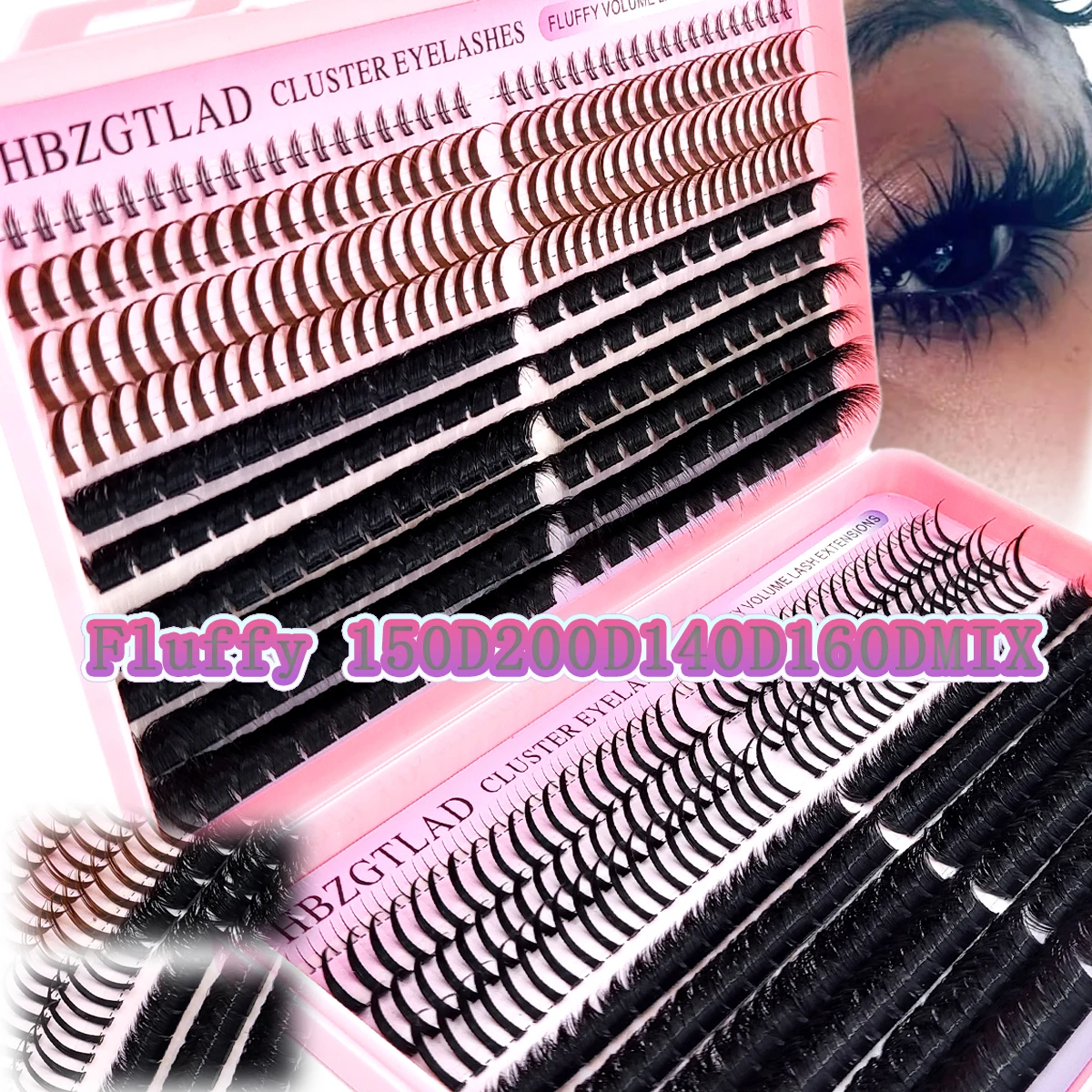 Neue 140D/150D/160D/200D Wimpernbüschel mit unteren und spitzen Wimpern DIY Fairy Manga spitze dicke künstliche Nerzwimpern