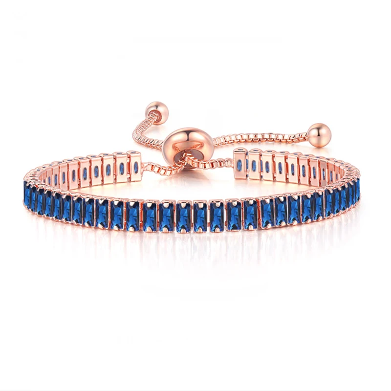 CZ Tennis Armbanden voor Vrouwen Unieke Zwarte Kristallen Bangle Rose Goud Kleur Verstelbare Hand Chain Vrienden Sieraden Groothandel DZH051