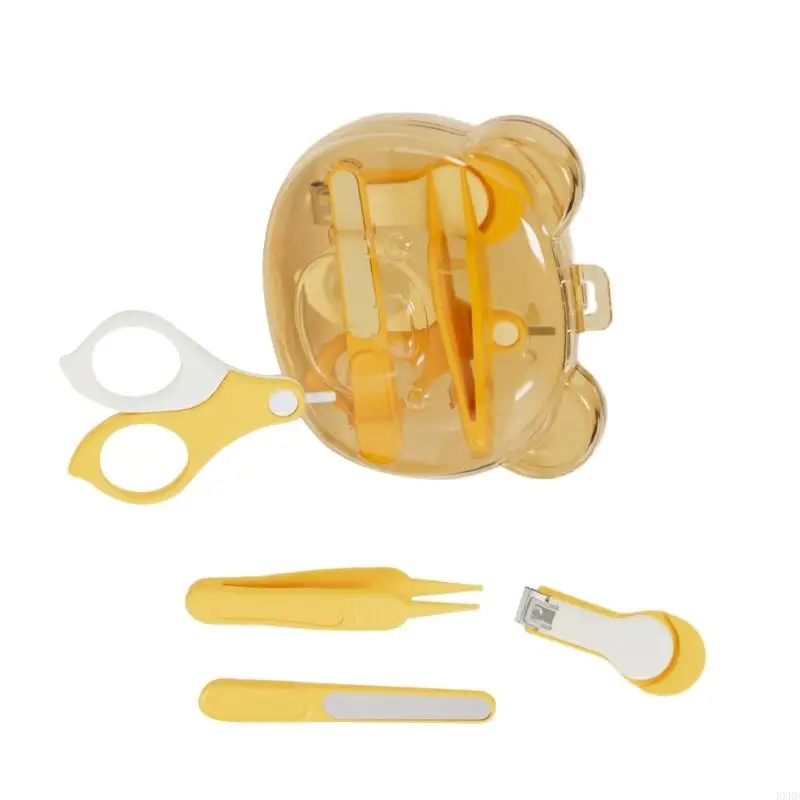 KXRD 4PCS/Set Recém -nascidos corte unhas com projeção segura tesouras Trimer unhas Arquivo caixa útil