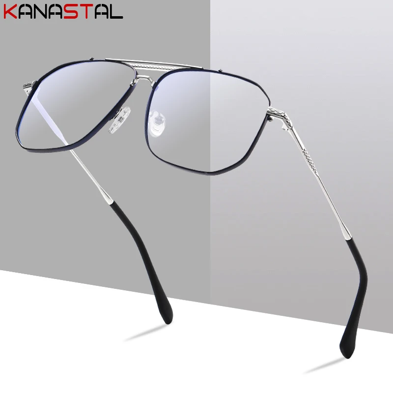 Prescription Reading Glassses Men Women Blue Light Blocking Metal Eyeglasses Frame CR39 Lenses Optical Myopia Presbyopic Eyewear