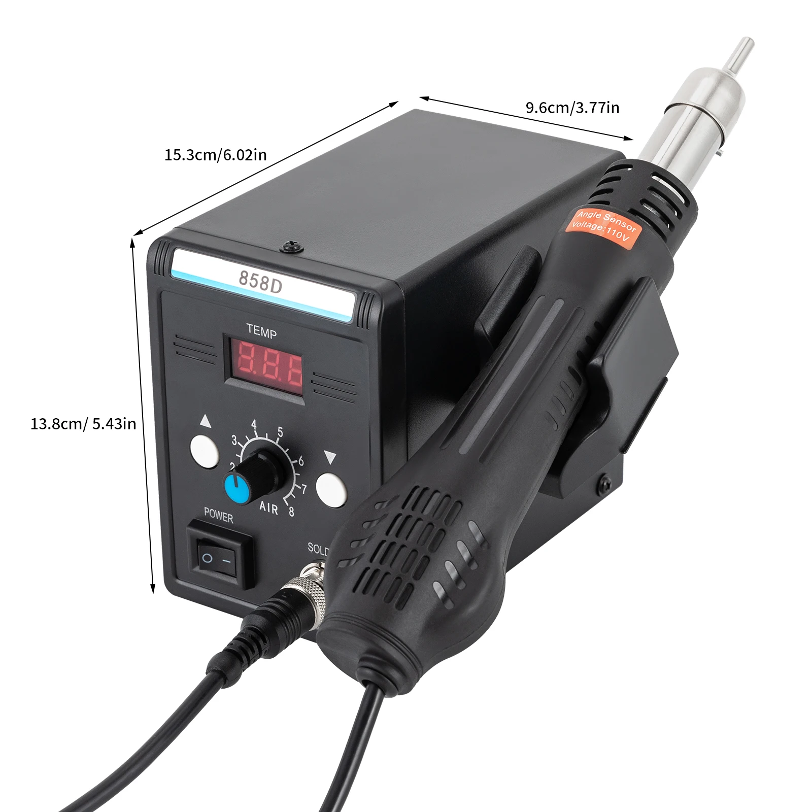 

110V SMD Soldering Station w/Heat Gun °C Temperature LED Screen Display Hot Air Station for Electronics Repairing