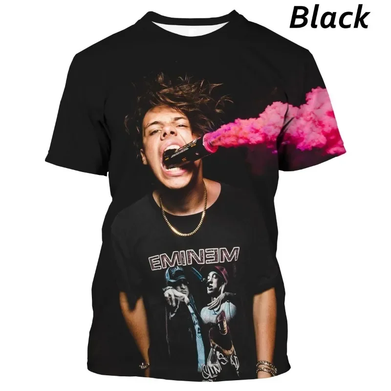 Singer Yungblud Men's 3D Printed T-shirt, Round Neck Casual Short Sleeve Shirt, Hip Hop Style, Street Harajuku, Summer Novelty