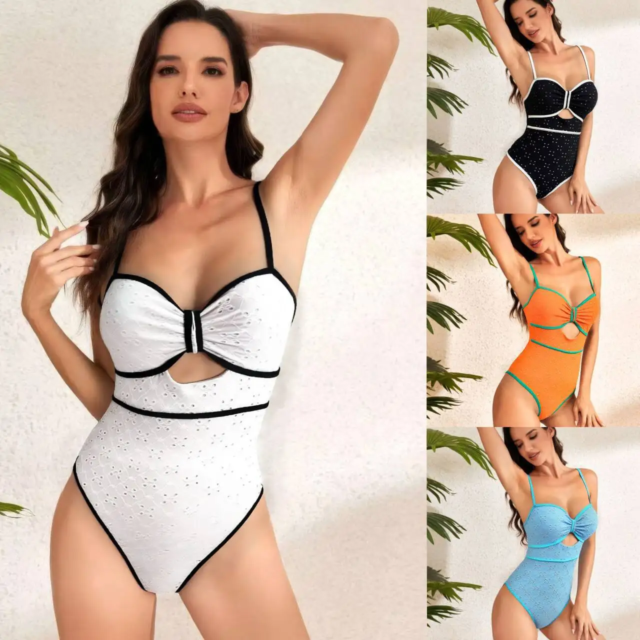 Maillot de bain une pièce pour femmes, body amincissant, Style plage, couleur unie, ajouré, couvrant le ventre, pour les vacances, été