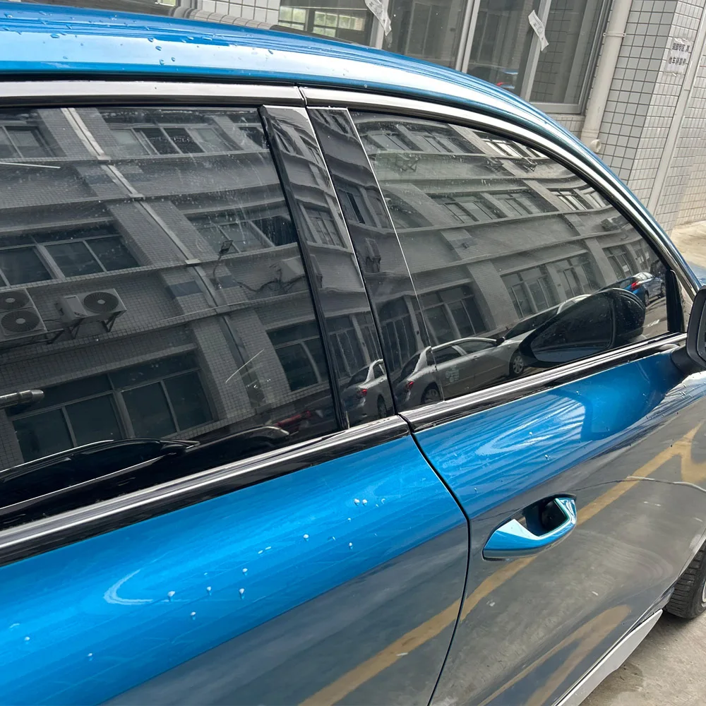 Glossy Black PVC Car Window Decorative Strip Sticker For Audi A3 8Y 2021-2025 hatchback Exterior Protection Accessory