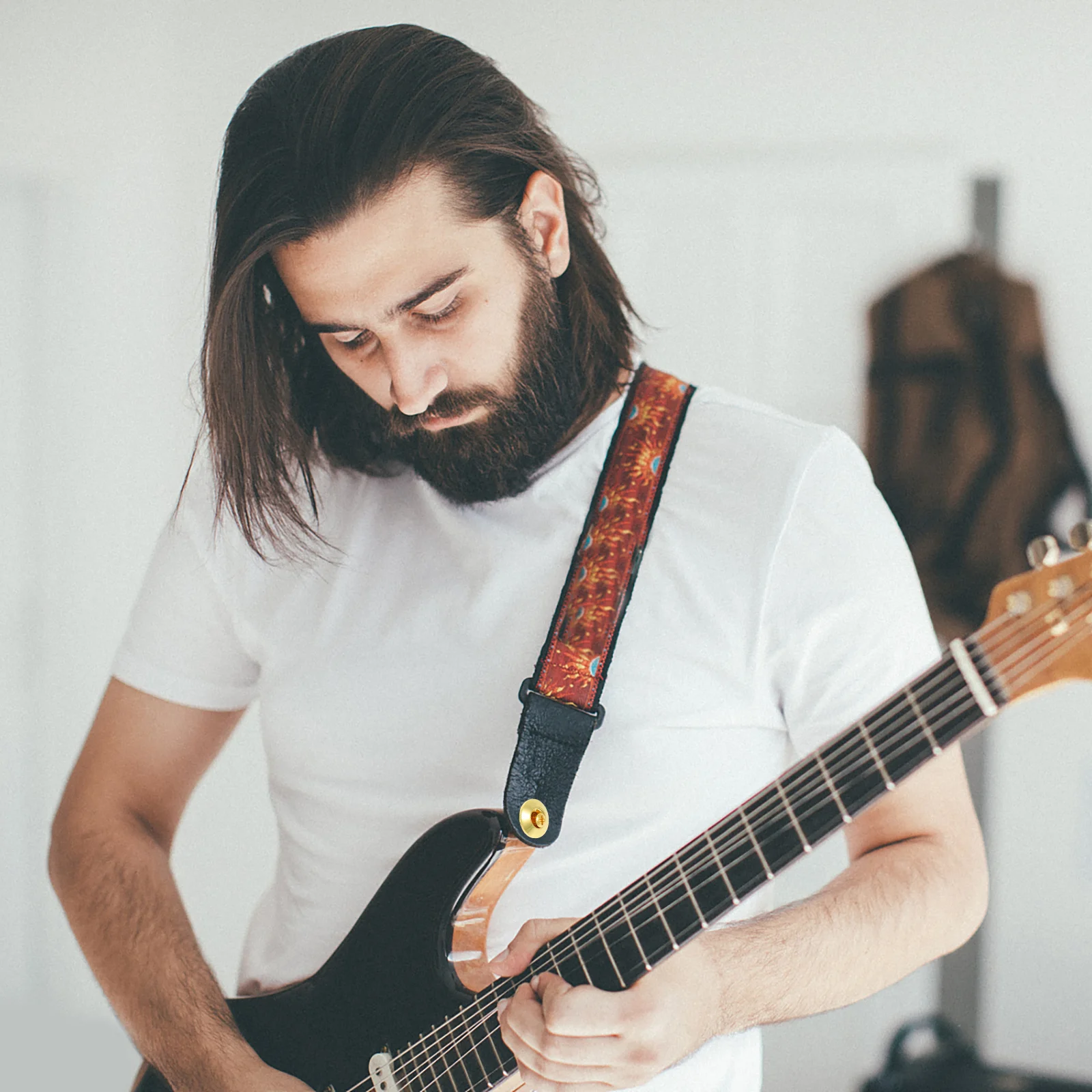 

2pcs Strap Buttons Metal Silicone End Pin Lock For Electric Bass Acoustic Guitar Durable Strap Locks Set Guitar Accessories