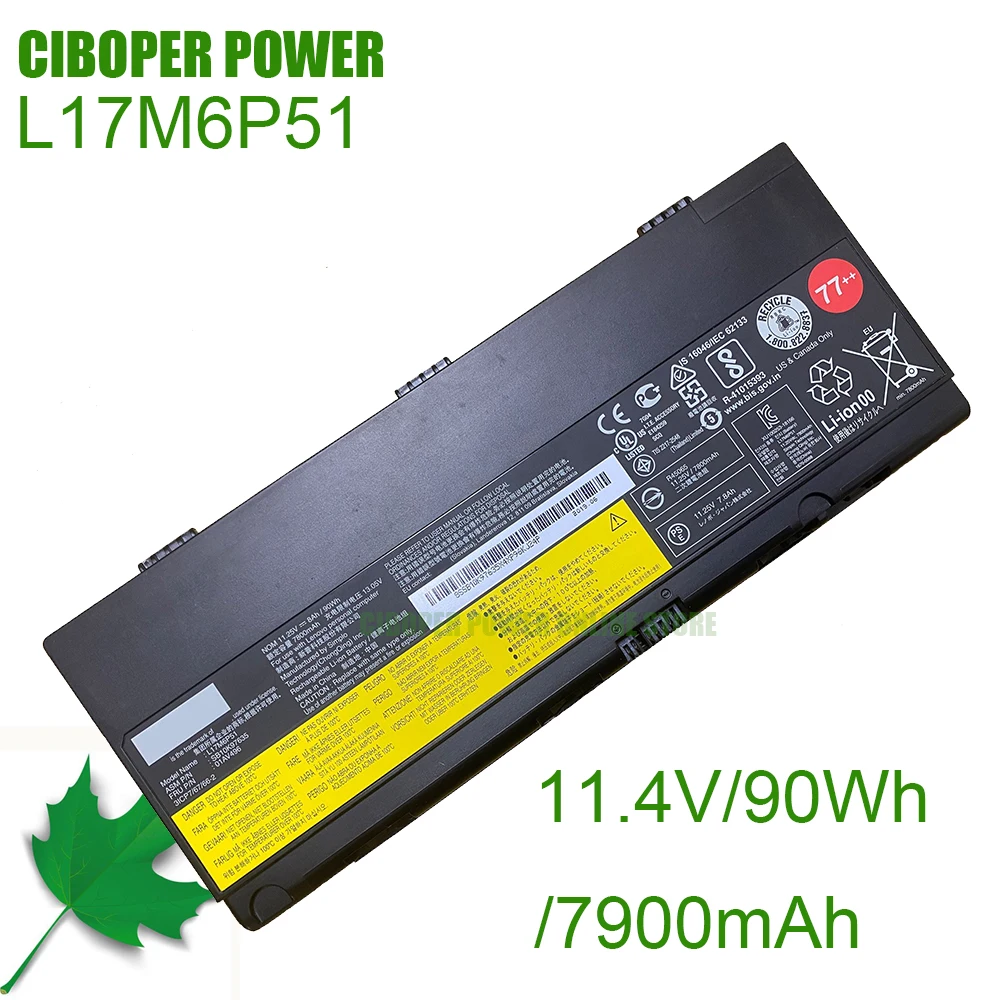 Laptop Battery 00NY493 01AV477 01AV495 01AV496 L17L6P51 L17M6P51 90Wh For ThinkPad P50 P51 P52 SB10K97634 SB10K97635 Notebook