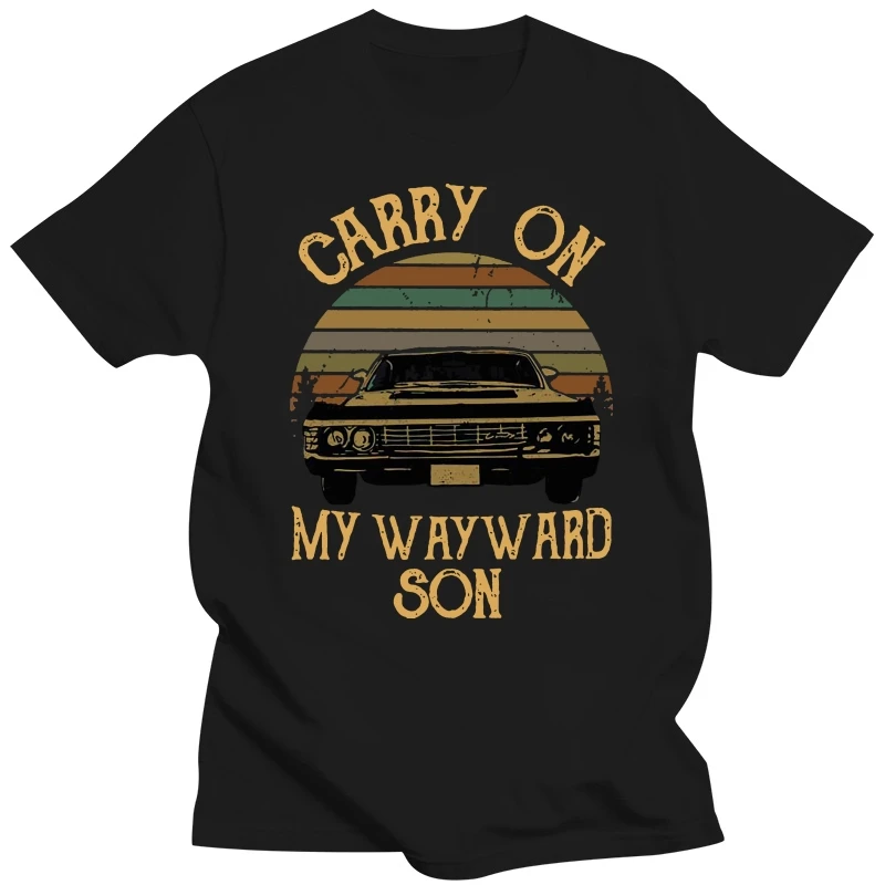 Supernatural Vintage Shirt Carry On My Wayward Son T-Shirt S-5XL Fashion Plus Size TEE Shirt