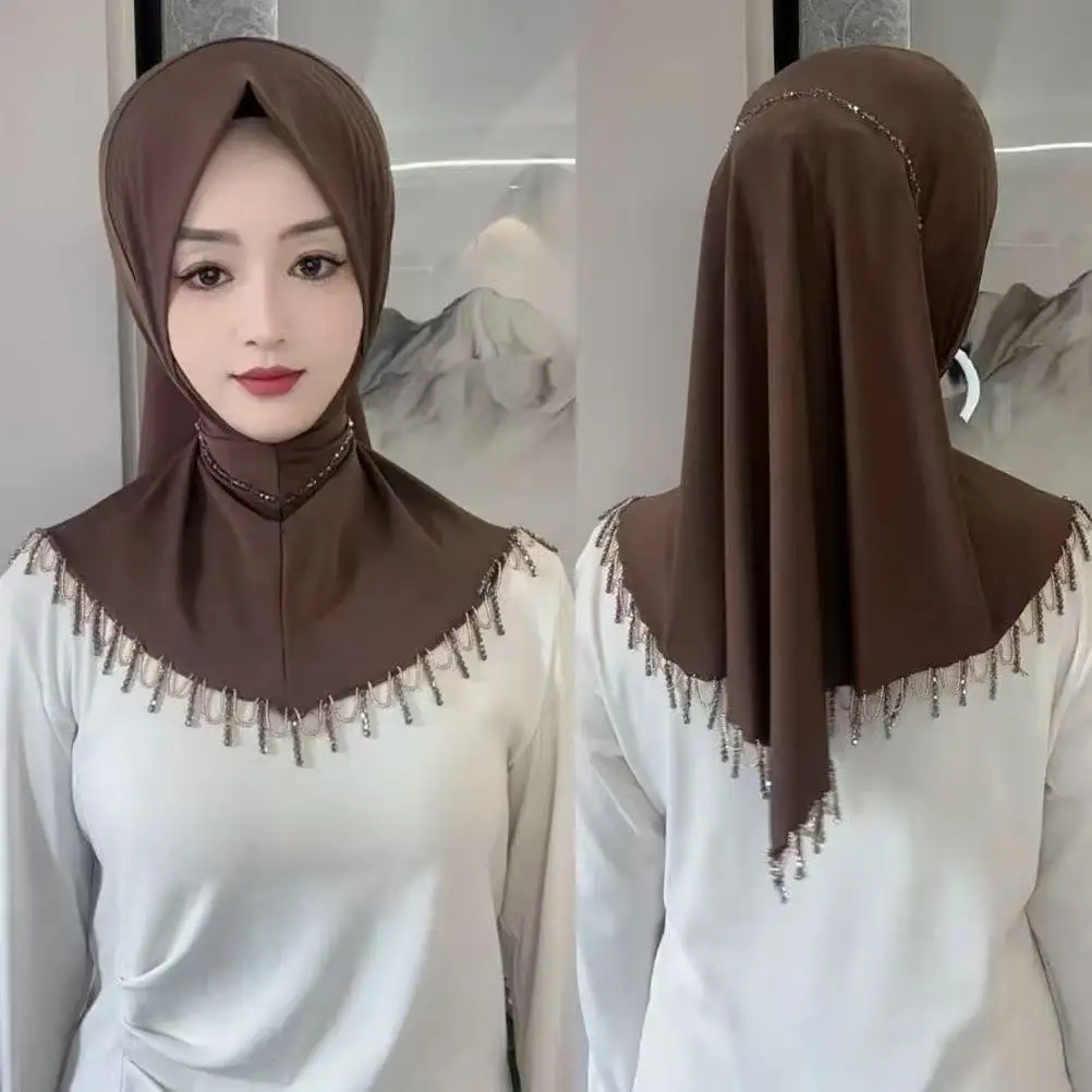 

Hijab Muslim Women Shawl Headscarf Luxury Tassels Chiffon Scarf Malaysia Kufi Islam Turban 05466
