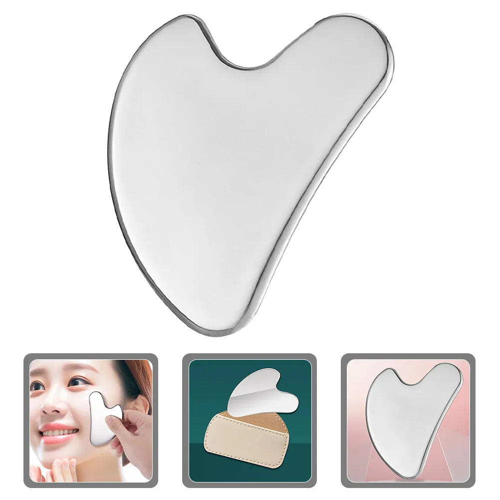 Heart Shape Stainless Steel Guasha Tool for Facial Massage, Smooth Polished Edges, Gentle on Skin