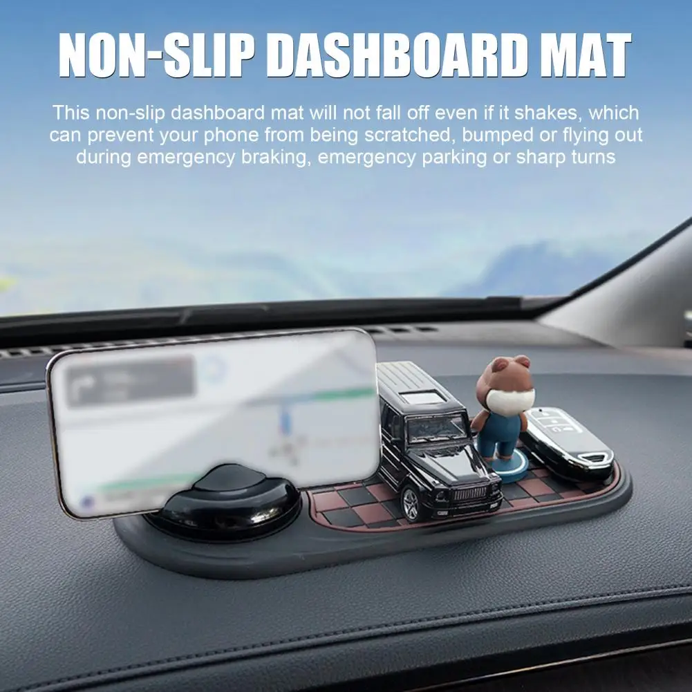 

Car Anti-Slip Mat Phone Holder 360-Degree Rotation Car Dash Pad Simple Installation Car Dashboard Mat with Phone Holder