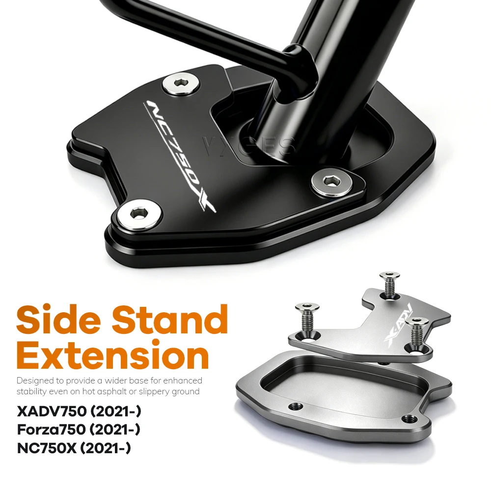 For Honda XADV750 Forza750 NC750X XADV 2021- Motorcycle Accessories Side Stand Extension Oversized Kickstand Base Extension