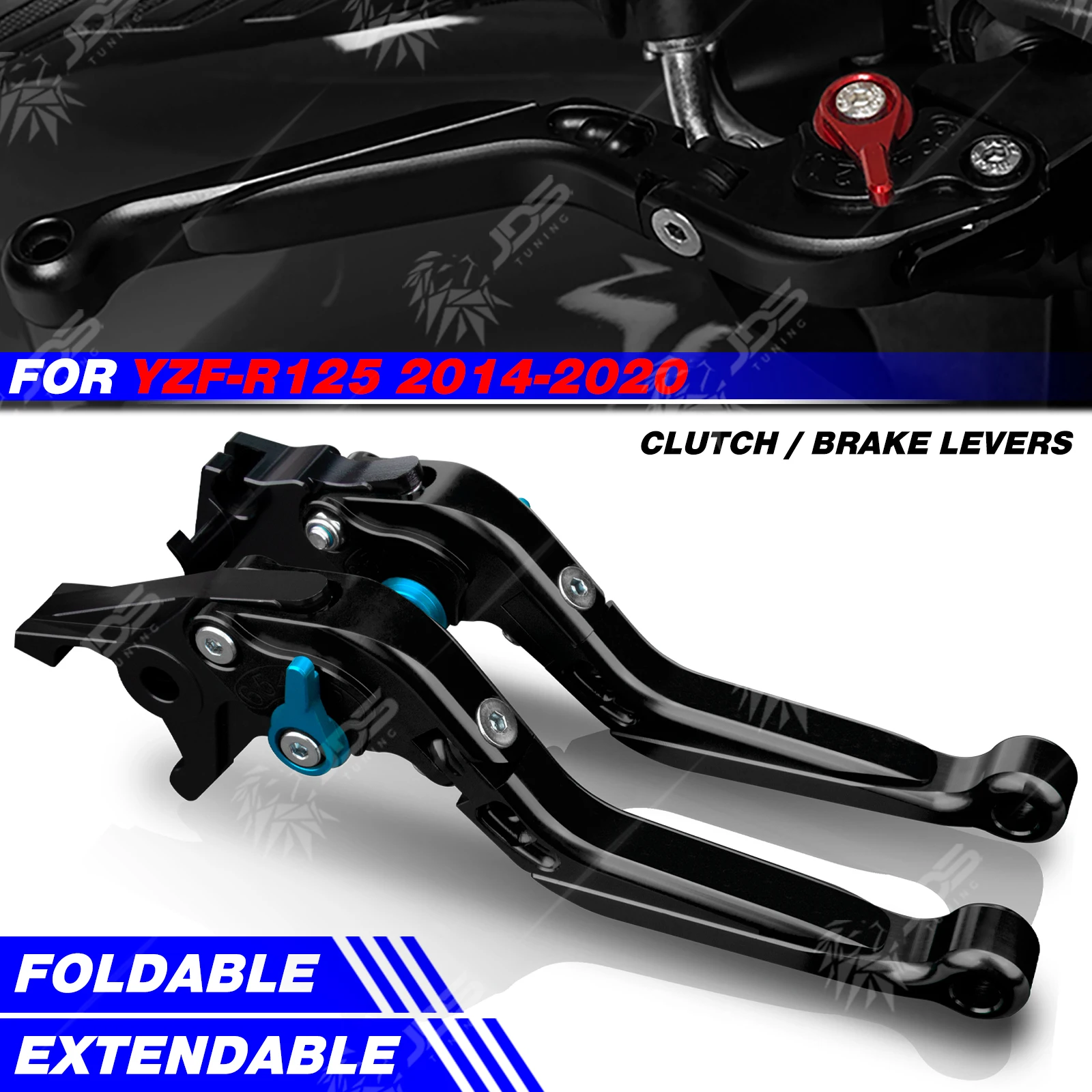 

JDSTUNING For Yamaha YZF-R125/YZFR125 2014-2020 Clutch Lever Brake Lever Set Foldable Adjustable Handle Levers Accessories Parts