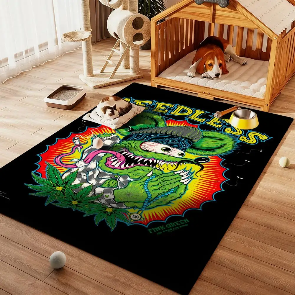 

R-Rat F-FinkS choppers COOL Floor Mat Diatom Bath Mat Absorbent Quick Dry Non-Slip TPR Backing Soft Plush Draining Rugs