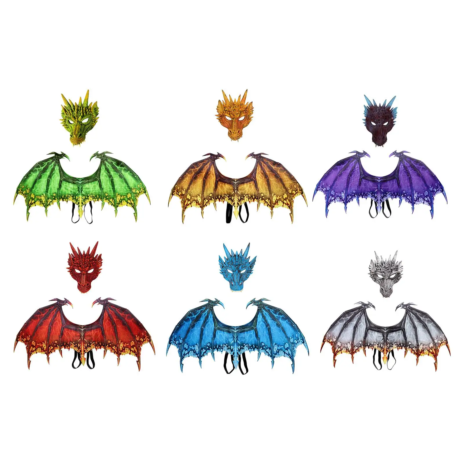 

Костюм дракона, декоративные аксессуары, реквизит для вечеринок, маска динозавра, наборы с крыльями