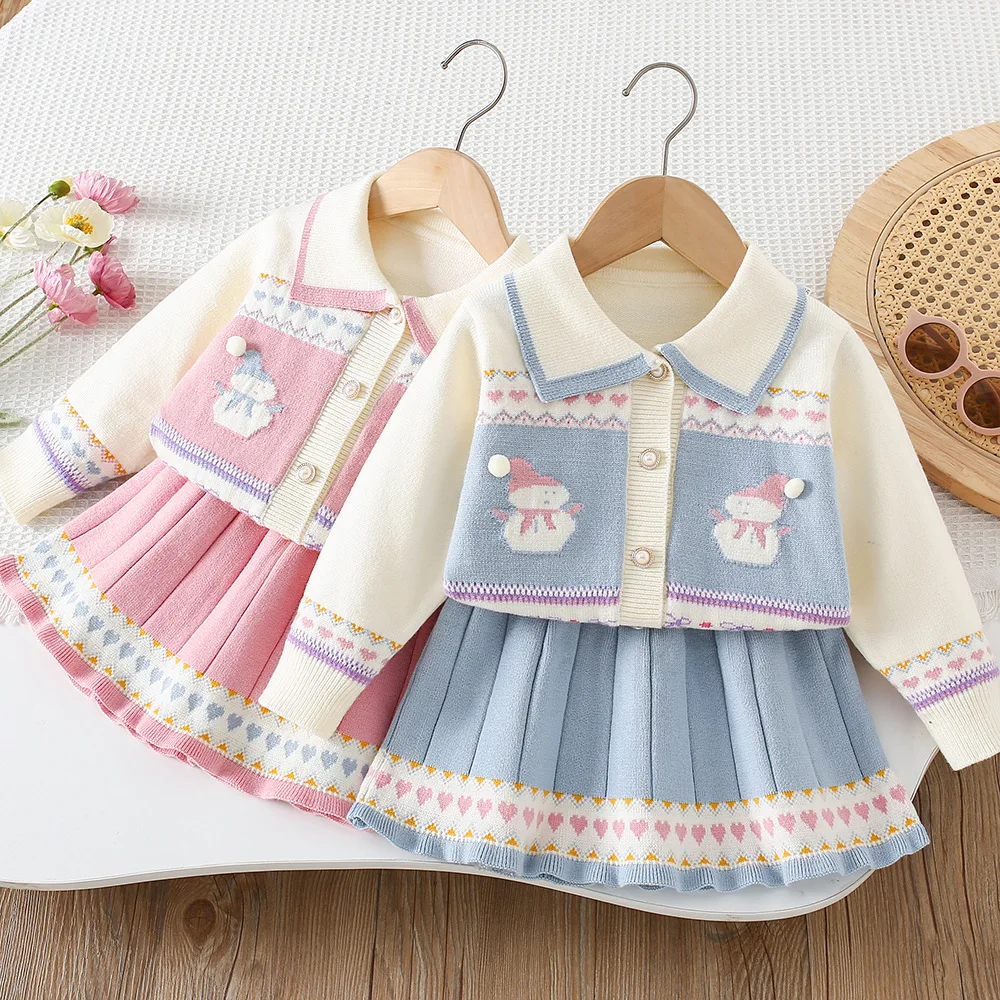 Sweet Fall Winter Sweater 2PCS SETS kids' sets and outfits for Pretty Cute Girls Turtleneck Play Set