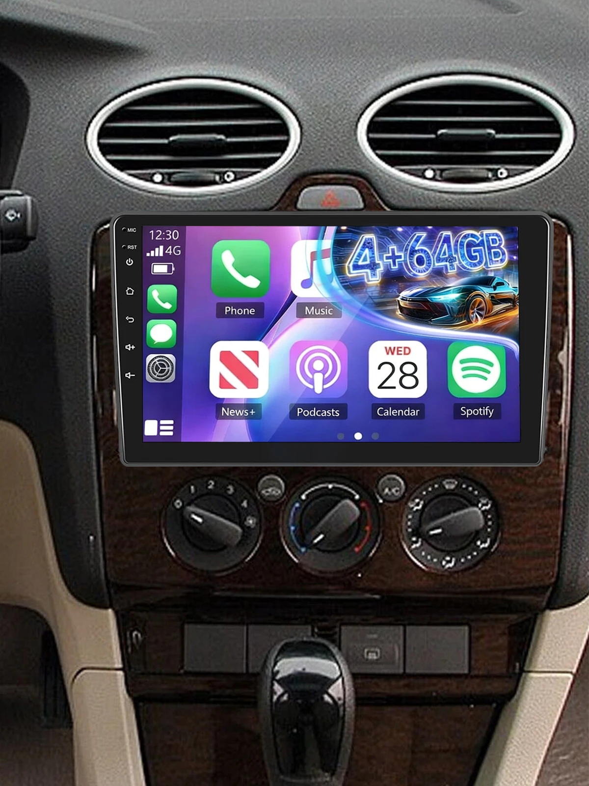 ESSGOO 9" 4GB+64GB Android 15 Carplay Android Auto für Ford Transit MK7 Focus Galaxy Connect Fiesta Autoradio Multimedia-Player Radio GPS WiFi RDS DAB+Adapter