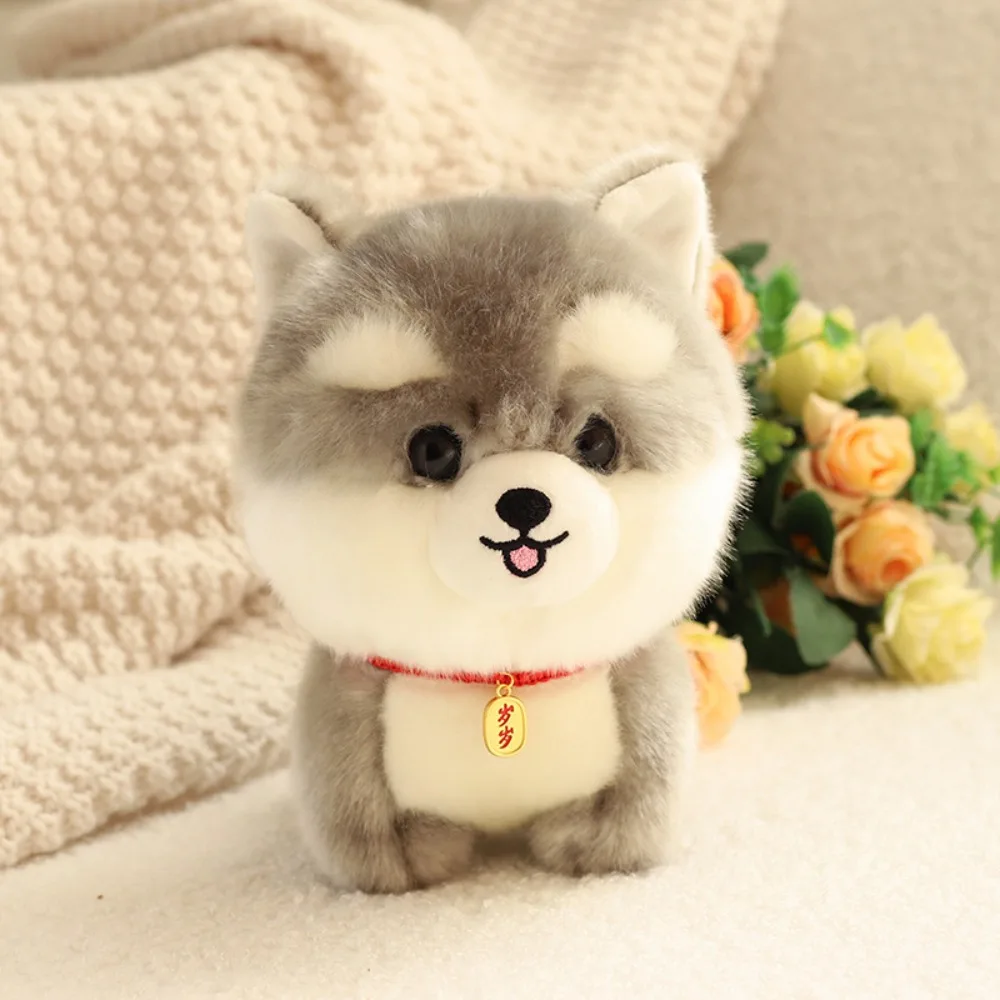 Plush Adorbale Furry Plush Corgi Dog Stuffed Doll Shiba Inu Fluffy Dog Plush Toy Animal Cartoon Fluffy Puppy Soft Doll Children