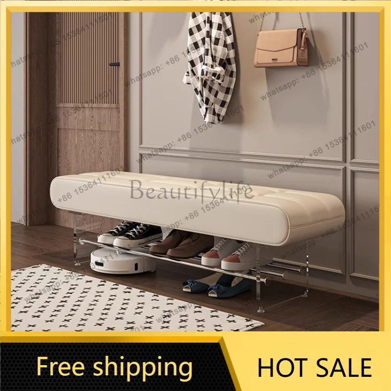 Home Door Comfortable Soft Pack Shoe Bench Sofa Benchs Furniture Acrylic Italian