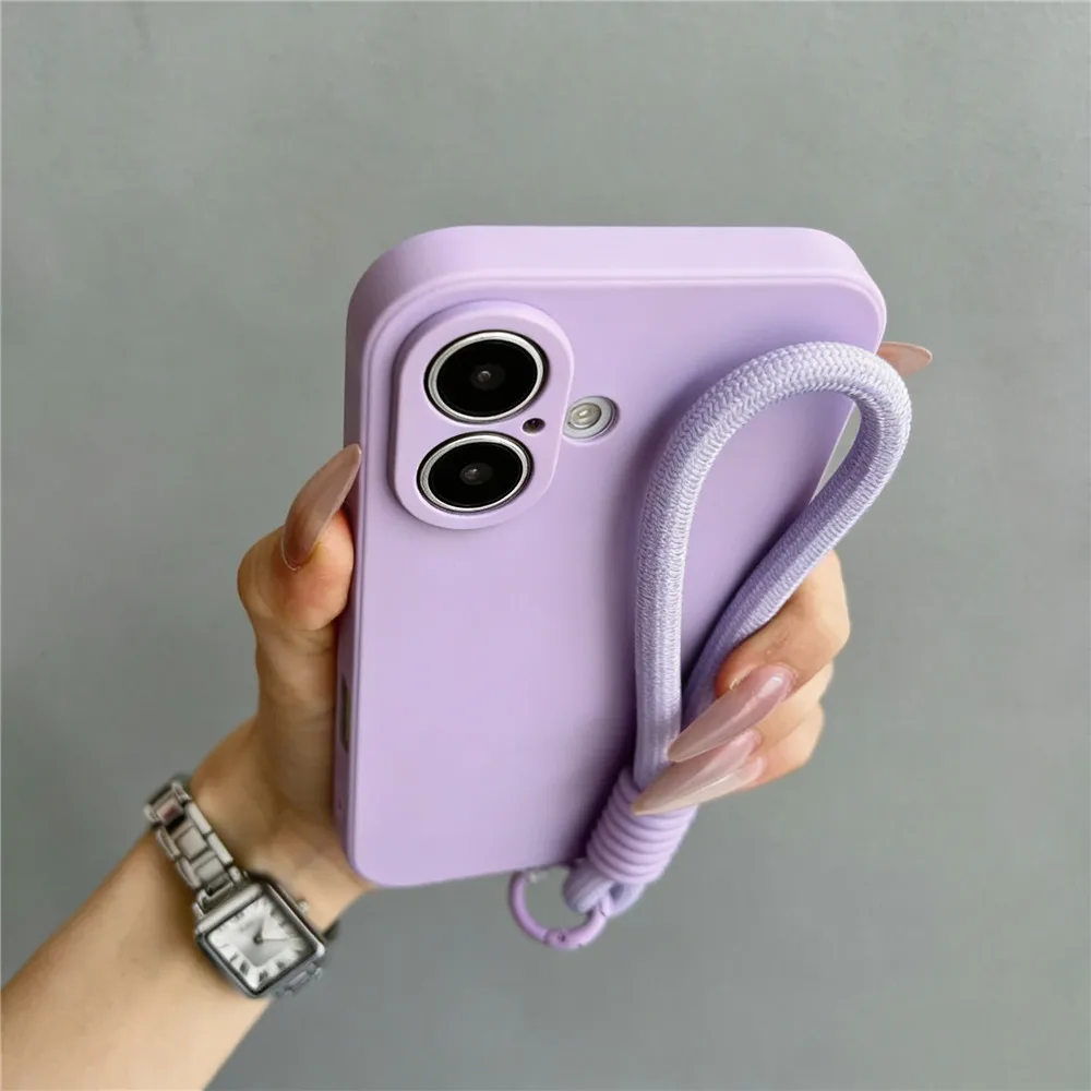 Fashion Silicone Liquid Phone Case For Motorola MOTO Edge 70 Fusion Plus 60 Fusion 50 Neo G77 G67 G86 G56 Strap Shockproof Cover view 3