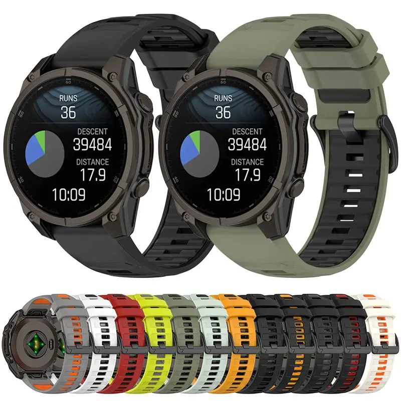 22mm 26mm Silicone Strap for Garmin Fenix 8 7X 7 Pro Fenix 6X 6 5X 5Plus Tactix 7 Quick Fit Belt Bracelet Fenix 8 band 47mm 51mm