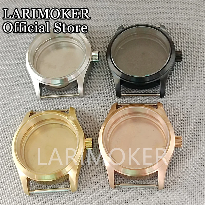 LARIMOKER 36mm/39mm Silver Gold Black Rose gold dome sapphire glass watch case fit NH35 NH36NH34 ETA2824PT5000Miyota9015movement