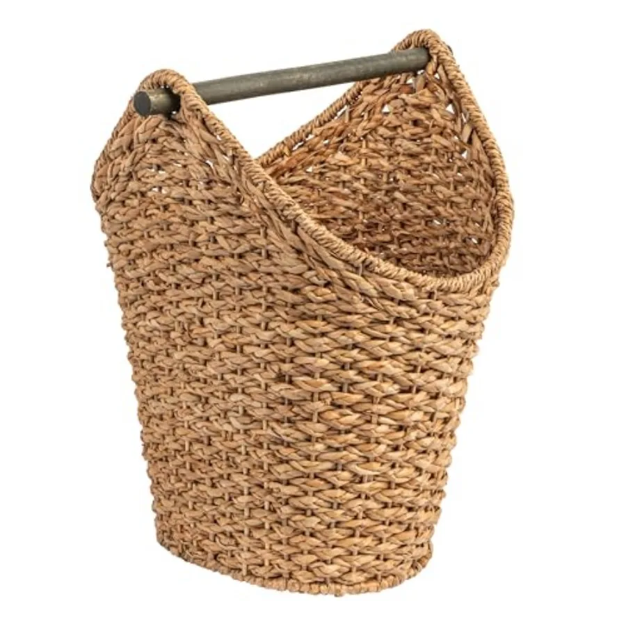 

Bankuan Braided Oval Toilet Paper Basket with Wood Bar