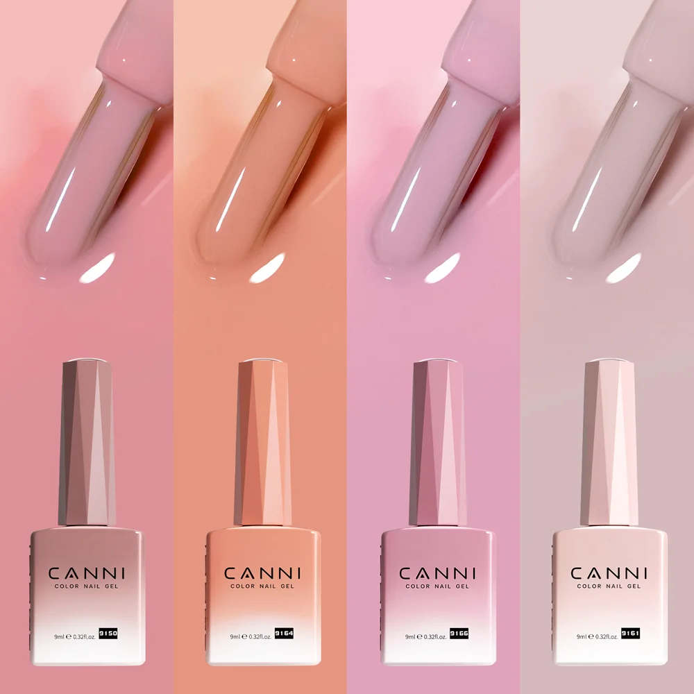 CANNI HEMA FREE Nagelgelpoliermittel Jelly Nude Pink Collection Cat Eye Gel French Gel Soak Off UV LED Semi Permanent Gel Nail 9 ml