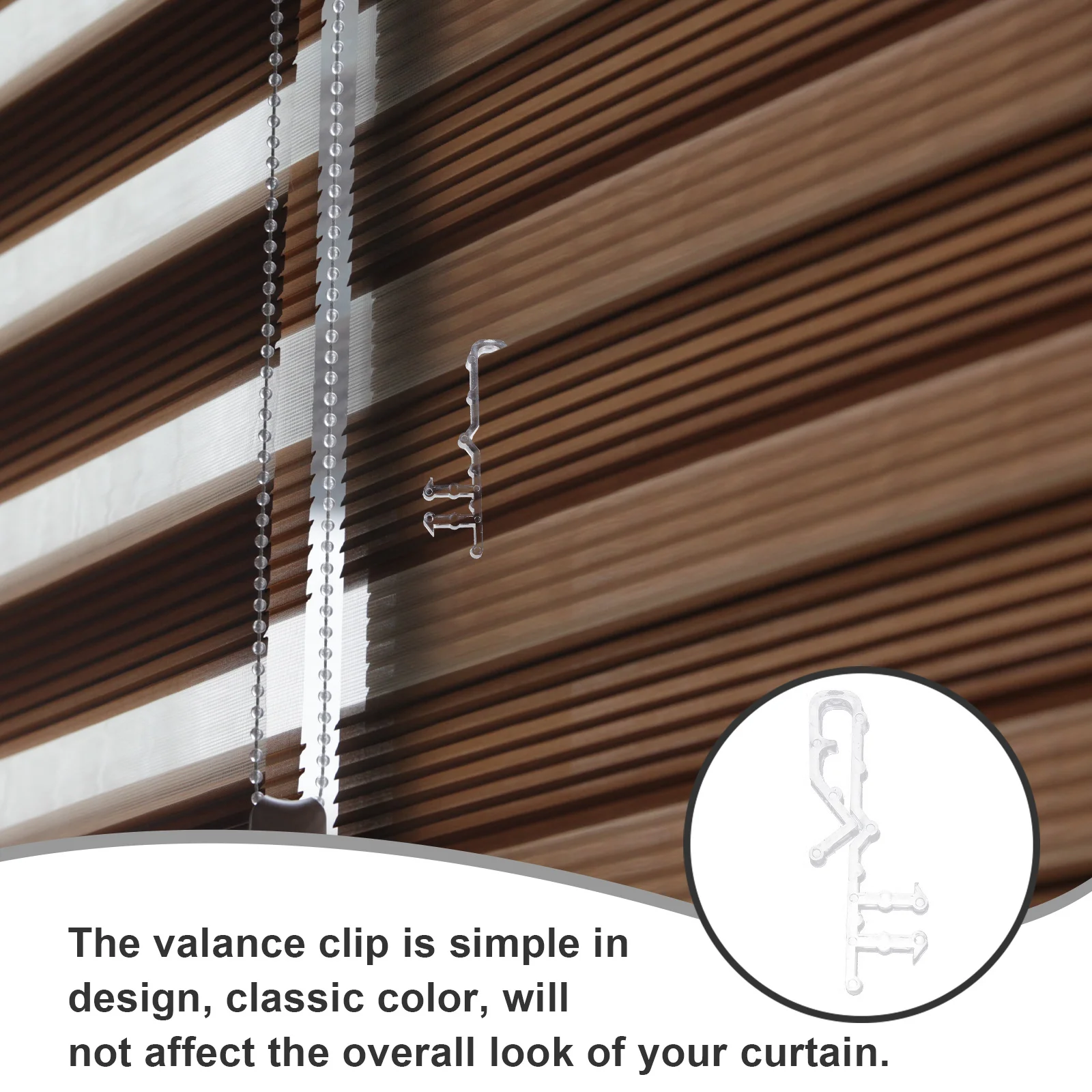 

8Pcs Valance Clips Plastic Replacement Window Blind Clips Easy Install Remove Curtain Accessories Valance Clip