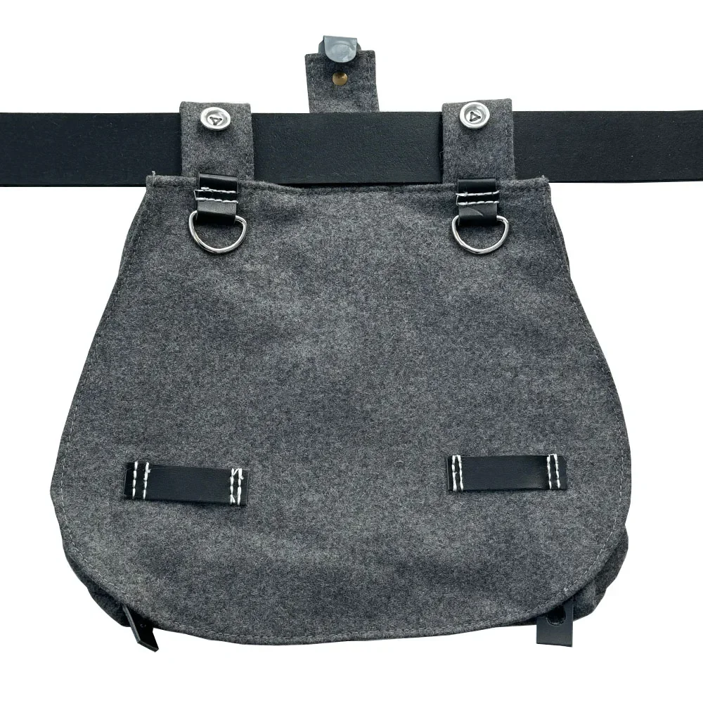 Kit correa en Y cuero vaca réplica WWII alemán – Bolsa pan + cinturón - imagen 4