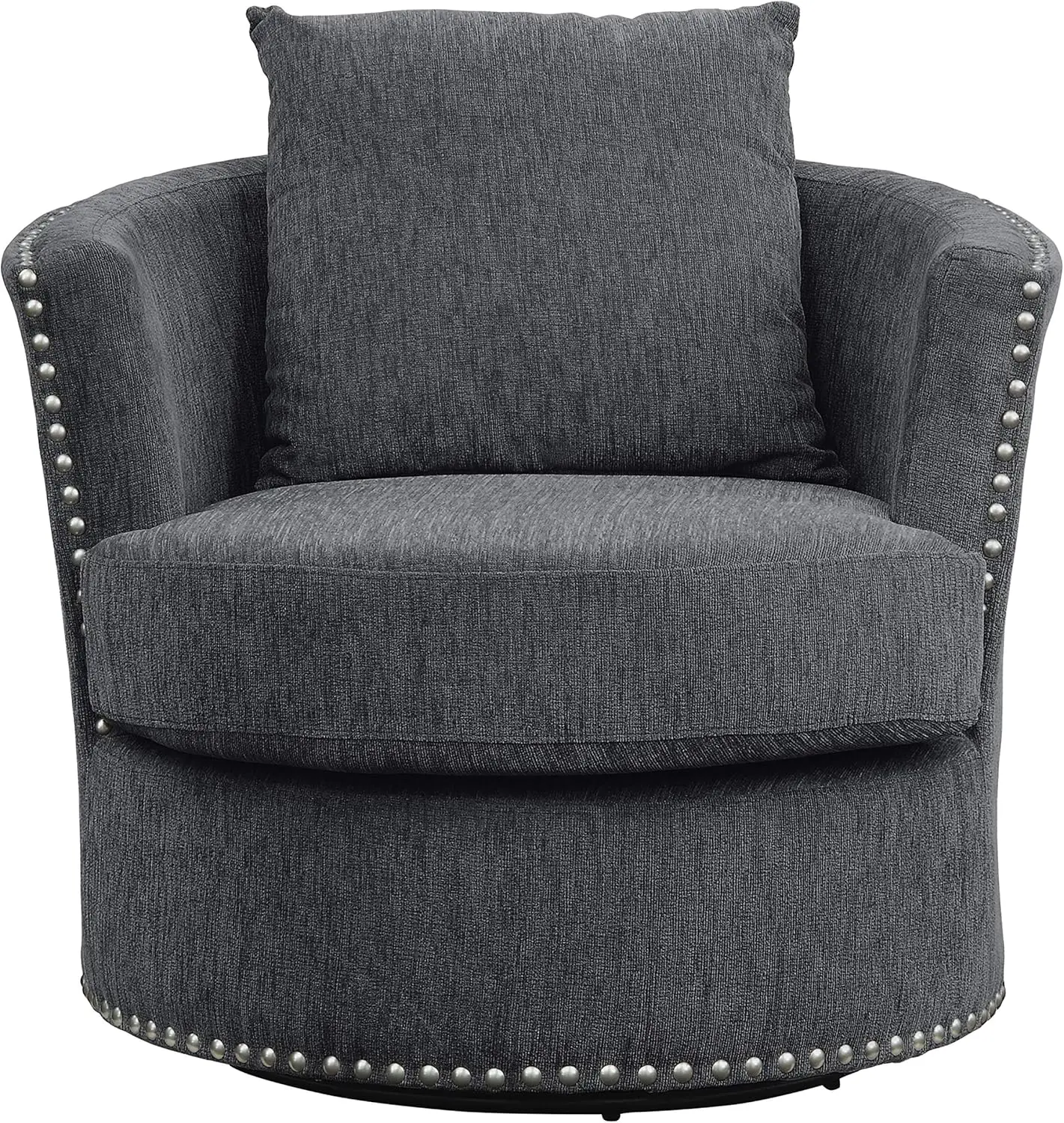 Lexicon Single Sofa Chair For Living Room Accent Chair, Swivel Chair With Solid Wood Frame And Nailhead Trim, Chenille