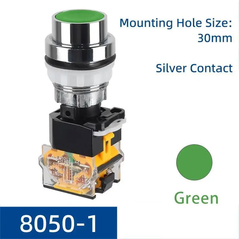 زر ضغط معدني مقاوم للاشتعال، مفتاح مقاوم للانفجار، مقاوم للماء والغبار ومضاد للتآكل، يبدأ مفتوحًا/إغلاقًا 8050 #4