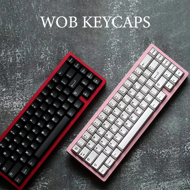 121 Key Aifei Keycaps White Black Double Shot Cherry Profile