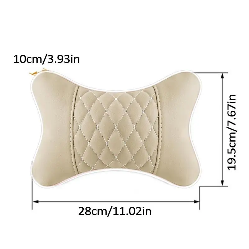 Car Neck Pillow 2pcs Auto Headrest Breathable Car Seat Pillows Car Seat Neck Protectors Auto Drive Neck Support Leather Car