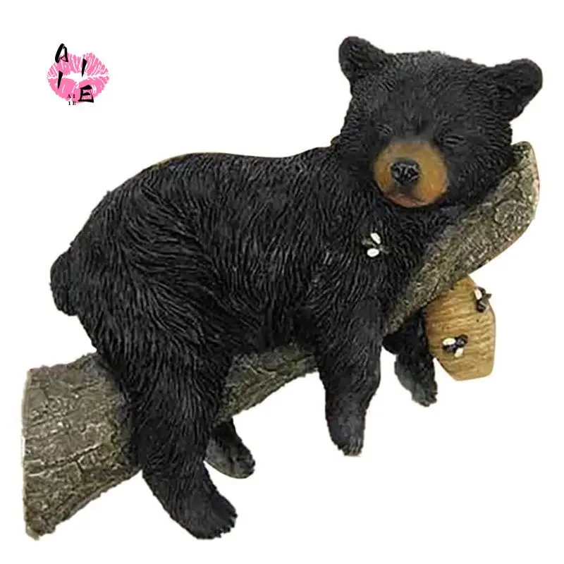 

A11E-Cute Bear Napping Hanging Out In A Tree Sculpture Bear Napping Figurine Cute Bear Napping Hanging Out