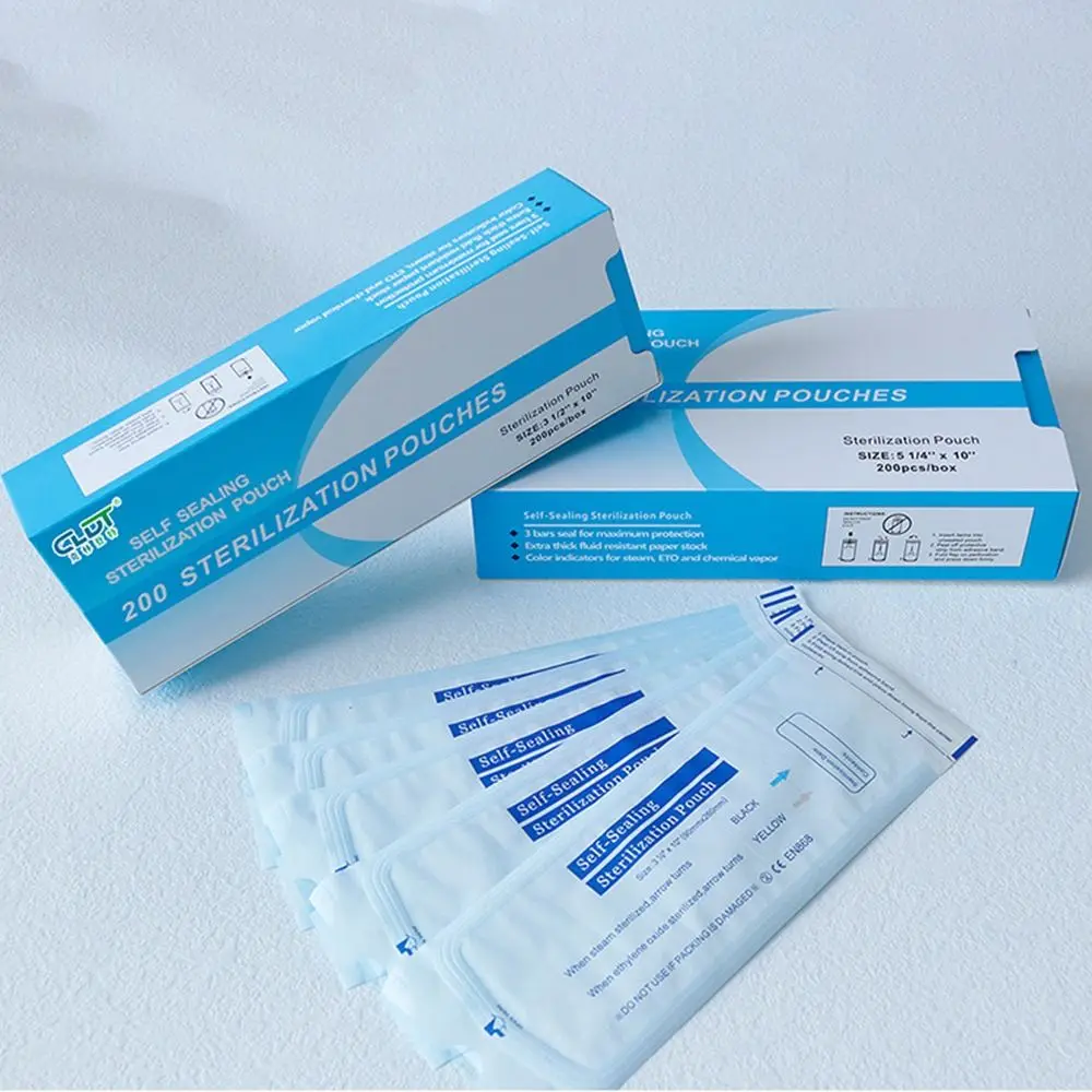 200pcs Disposable Self-sealing Bag Multi-size Puncture Resistant Disinfection Pouch Self-sealing Design Storage Bag Beauty Salon