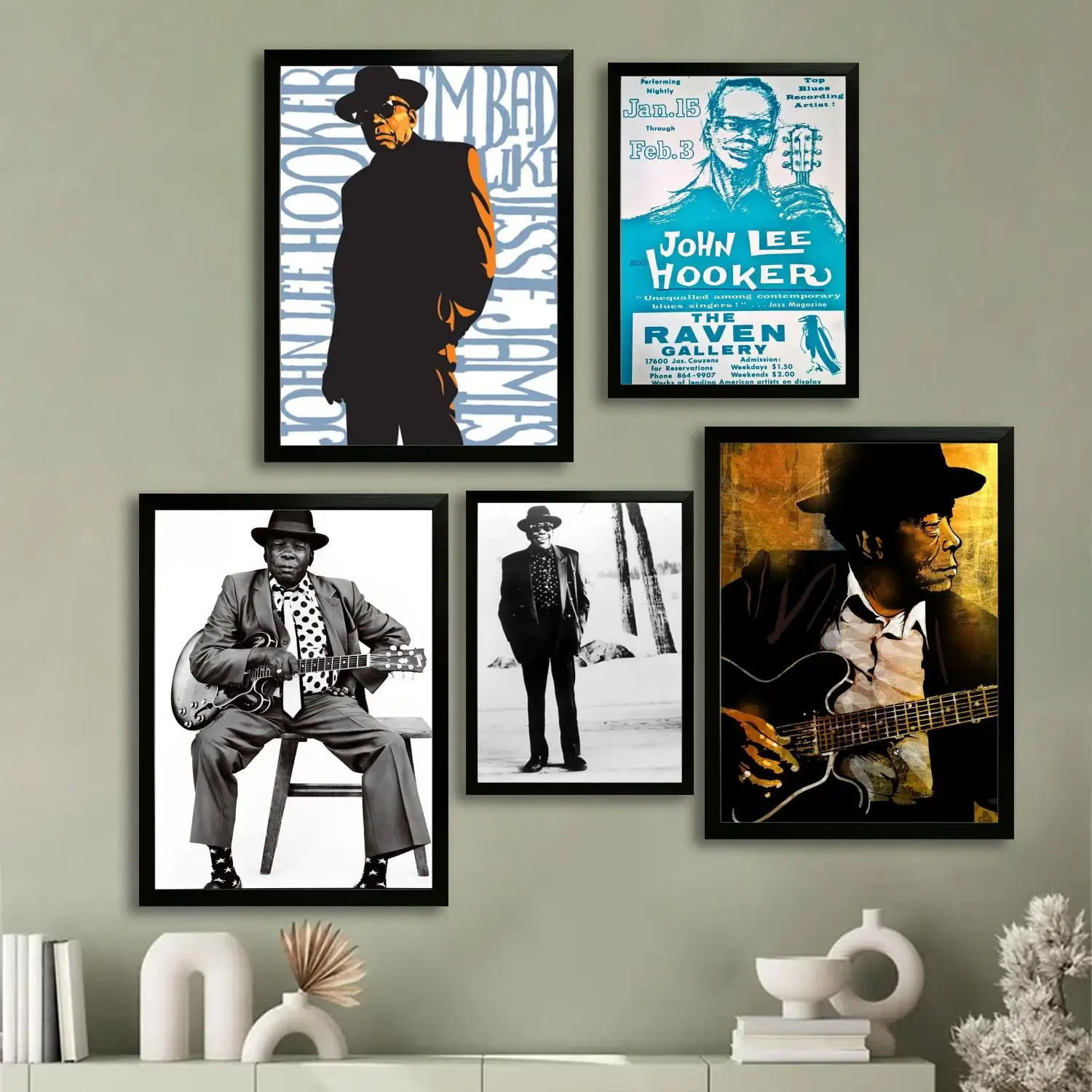 Eighth Wonder John Lee Hooker Canvas  Poster and Wall Art Picture Print, Modern Family Bedroom Decor Posters,Decorative painting