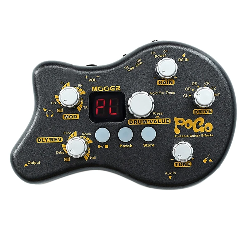 MOOER PE50 Pogo Portable Guitar Multi Effects Processor-5 Effects Modules,Delayed Reverb Distortion Tuning Drum