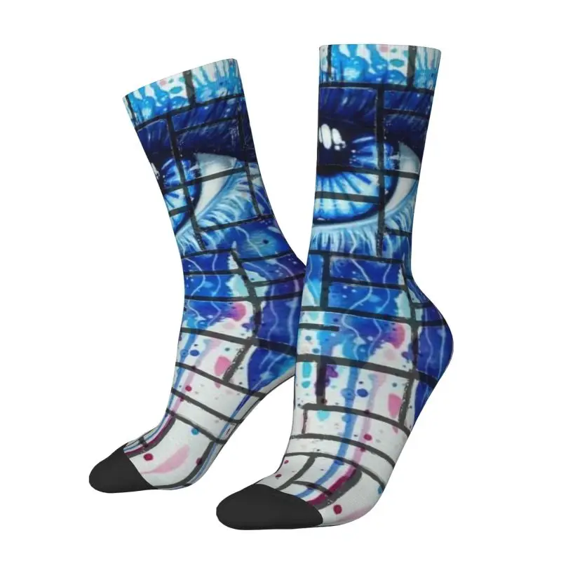 

Custom Piet Mondrian Eye Men Women Crew Socks Unisex Fashion De Stijl Abstract Art Spring Summer Autumn Winter Dress Socks
