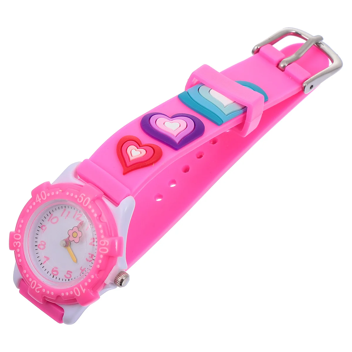 Cartoon Watch Flower Pattern Waterproof Wristwatch Adjustable Strap For School Daily Use